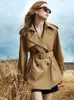 Luksusowa marka marki Kobiet Rówka Windbreaker British Short Trench Spring Coat podwójnie piersi temperament damski