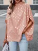 Chemisiers pour femmes Polka Dot Print Blouse Femmes Élégant Casual Drop épaule Manches Chemises Bureau Dames D'été Élégant Lâche Pull De Base