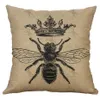 Cotton Linen Square Pillowcase European Style Retro Small Bee Cushion Cover Pillow Car Sofa Throw Home Decor Cushion Decorative266L