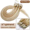 Loop Micro Ring Human Hair Extensions Micro Beads Hair Extension Virgin Hair Black Brown Blonde Piano Nano Ring Hair 100g