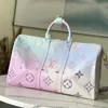 KEEPALL 45B M59943 pour femme le plus chaud Sac de voyage Sunrise Toile enduite pastel Fermeture zippée Grand compartiment principal Poche intérieure zippée Comptoir Designer de luxe