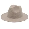 Ull fedora topp hatt eleganta kvinnor fascinator hattar party kyrka bred brim panama file cap män klär sol hattar sombreros
