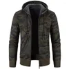 Hommes chandails hommes hiver polaire Camouflage pull Cardigan à capuche Slim Fit tricoté veste mâle vêtements d'extérieur chaud pull