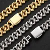 18mmsquare Zircon rombus cupan chain 18k real gold plating nip hop necklace