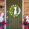 Decorative Flowers 1PC Happy Easter Bow Hanging Cartoon Tag Ornament Egg Garland For Spring Front Door Craft Decor