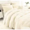 Blankets Double-Faced Faux Fur Blanket Soft Fluffy Sherpa Throw For Beds Er Shaggy Bedspread Plaid Fourrure Jllngo Mxhome Drop Deliv Dhmth