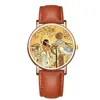 Montres-bracelets simples montre-bracelet en cuir pour femmes Cool Stuff montres fresque égyptienne peinture femme étanche