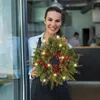 Decorative Flowers Merotable Christmas Wreath Festival Garland Indoor Outdoor Home Decoration