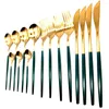 Geschirr Sets 304 Edelstahl Besteck Geschirr Set 16 stücke Abendessen Gold Löffel Spülmaschinenfest Gabel Löffel Messer Eco