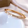 Hjärtguld Bangle Diamond Armband för kvinnor Snake Womens Designer smycken Rostfritt stål Menskvinnor Armband Engagemang Bröllopspresent