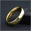 Ringe Klassisch 1 stücke Gold Farbe Allianz Paare Wolfram Band Engagement Für Männer Frauen 3,55mm Breite Comfort Fit 412 Drop Lieferung Jewe Dhouy