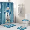 Tapijten 3D Creatieve Kerst Gedrukt Douchegordijn Toilet Tapijt Feestelijke Decoratie Badkamer Sets Batnroom Drop POD