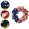 Dekorativa blommor faux säckväv självständighetsdagen Garland USA Memorial Wreath Door Christmas Timer för utanför