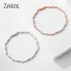 Wedding Jewelry Sets ZAKOL Brilliant Crystal Zirconia Earrings Necklace Bracelets 3pcs Set For Women Dress Accessaries FSSP412 230804