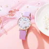 Montres-bracelets Sdotter S Femmes Montre Simple Mignon Ours Filles Horloge En Cuir Quartz Étudiants Montre-Bracelet Bracelet 2 Pcs Ensemble Bande Dessinée Reloj M