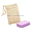 Banyo fırçaları süngerler yıkayıcılar doğal peenfoliating feat sabun tasarrufu sisal çanta torbası duş köpüğü ve kurutma damlası için dhnw2