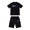 Top Trapstar New Men's T-shirt Kort ärmdräkt Chenille Tracksuit Black Cotton London Streetwears-2xl X3