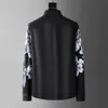 2023 herbst 3D Leopard Floral Print Shirt Männer Slim Langarm Casual Shirts Hohe Qualität Business Bankett Sozialen Kleid Hemd