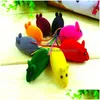 Chat Jouets Colorf Souris Jouet Réaliste Fourrure Souris Animal Squeak Squeaker En Caoutchouc Pet Fournitures Drop Delivery Maison Jardin Dhqi1