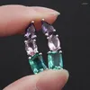 Stud Küpe Omyfun Lüks Renkli Kadın Bakır Aretes Cam Bohemian Tercih Edilen Hediye Brezilya Modaya Modeli Joyeria E019