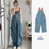 Jeans femme élégant tempérament broderie Denim salopette femmes printemps Streetwear décontracté plusieurs poches bleu pour la vente en gros