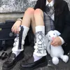 Chaussettes femmes ruban chaud tricoté japonais JK filles mollet automne et hiver couvre-pieds Lolita longues manchettes