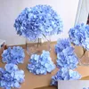 Coroas de flores decorativas 10 pçs/lote cabeça de flor de seda artificial hortênsia faça você mesmo festa em casa arco de fundo parede drop delivery dhgmi