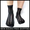 Calzini da uomo da uomo Cool Mesh Cotton High Quality See Through Net Formal Male per scarpe in pelle