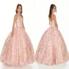 2022 Sparkly Rose Gold Sequin Flower Girls Vestidos Para Casamento Festa De Aniversário Fechadura De Volta Cristal Frisado Criança Primeira Comunhão 245c