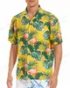 Camicie casual da uomo Tropic Leaf Print Moda uomo Camicia hawaiana Vocation Beach Camicetta Aloha Risvolto Cuba Camicette Abbigliamento