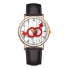 Polshorloges Minimalisme Damespolshorloge Mannelijk en vrouwelijk Logo Dames lederen band Interessante dame Quartz Montre Femme