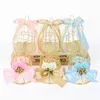 Gift Wrap 10Pcs Mini Metal Gold Vintage Retro Bird Cage Candy Boxes Baby Shower Favor Box For Guests Wedding Party Birthday Souvenir 230804