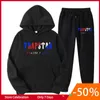 Heren Dames TRAPSTAR Designer Sportkleding Hoodies Broek Capuchon Trainingspak Patchwork Zwart Effen Merk Herfst Winter Hoodie set