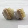 Cepillos de baño Esponjas Depuradores Cepillo de cerdas naturales Pie Exfoliante Piel muerta Pies de piedra pómez Cepillos de limpieza de madera Spa Masr Dhtl4