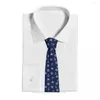 Bow Ties Navy Blue Nautical Anchor Classic Men's Printed Polyester 8cm Width Slips Cosplay Party Accessory