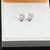 Factory Wholesale 1 Carat d Color Moissanite Diamond Gemstone Sterling Silver Stud Screw Earrings