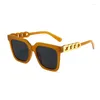 Sunglasses Fashion Brand Designer Vintage Square Women's Oversized Frame For Men Trendy Streetwear Accessories UV400