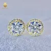 Bijoux fantaisie personnalisés en argent Sterling 925 8mm 9mm 11mm largeur Vvs Moissanite boucles d'oreilles pour hommes femmes