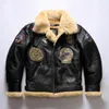 Jaquetas masculinas rápidas tamanho europeu dos EUA casaco de alta qualidade super quente couro de ovelha genuíno grande B3 Shearling Bomber jaqueta de pele militar