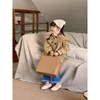 Manteau enfants Trench 2023 printemps et automne à la mode Style coréen grand revers fille poupée col Long décontracté