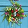 Dekorativa blommor Texas Wildflower Wreath Wall Hanging Spring Simulation Flower Rattan Circle Immortal Door