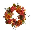 Plast Ranunculus Autumn Artificial Wreath, med hortensia, 25 Multicolor