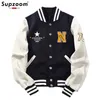 Giacche da uomo Supzoom Arrivo Lettera Manica a costine Cotone Top Moda monopetto Bomber casual Giacca da baseball Cappotto cardigan allentato 230804