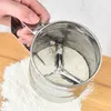 ベーキングツールハンドヘルド小麦粉ふるいステンレススチール使いやすい迅速な便利なアンチラストクリエイティブ