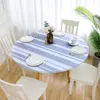 Table Cloth Printed Round Tablecloth Waterproof Oil Resistant Stretch Picnic Patio Wedding Party Decorative