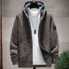 Men's Jackets Fashion Sweater Jacket Mens Cardigan Simple Casual Korean Version Of The Trend Autumn And Winter Luxury Coat Plus Fleece Thickened Warm island jackets