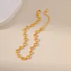 Bracelets de cheville en cuivre plaqué or 18 carats rond Texture en métal européen et américain conception de chaîne O Bracelet de cheville Simple femmes bijoux romantiques