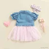 Jackets Infant Baby Girls Summer Clothes Spaghetti Strap Sleeveless Tulle Dress with Short Sleeved Jacket and Headband R230805