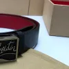 Cintura da uomo di alta qualità con suola rossa Cintura da donna di design di marca di lusso da 40 mm stile casual moda entrambi i lati possono essere realizzati in vera pelle bovina mai piegare i cinturini