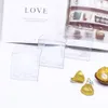 Present Wrap 100 Pieces Lot Clear Square PVC Birthday Box Wedding Favor Holder Transparent Chocolate Candy Boxes 5x5x5cm 230804